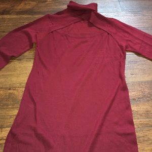 Maroon turtle neck sweater dress