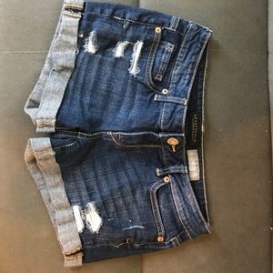 Ripped jean shorts from Aeropostale.
