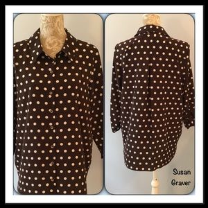 #370  🌴 SUSAN GRAVER POLKA DOT TOP