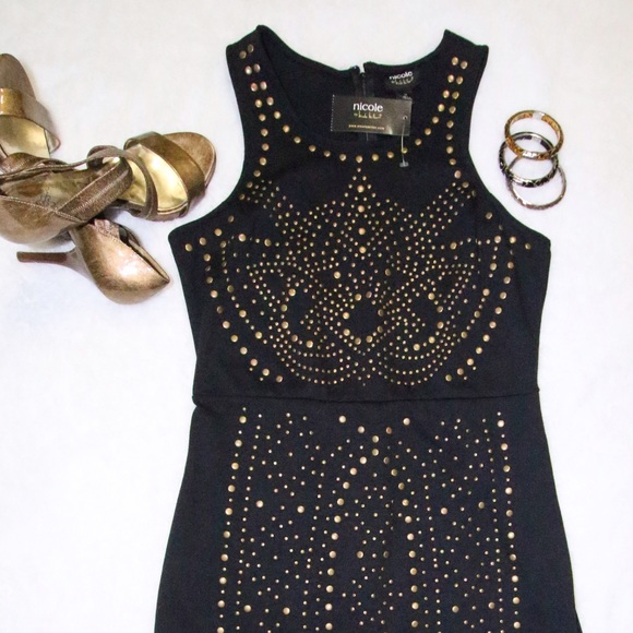 Nicole by Nicole Miller Dresses & Skirts - NWT Nicole Miller black studded tank dress sz M