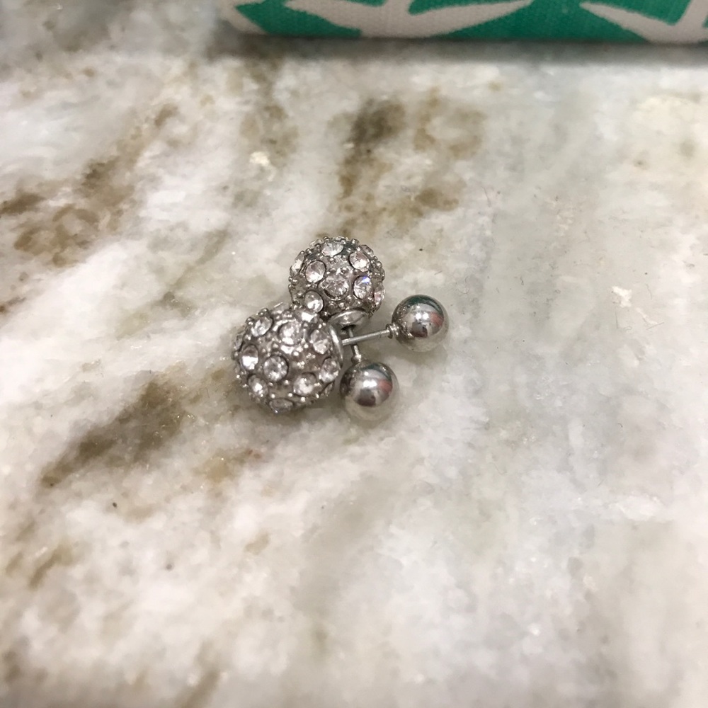 Silver with diamond earrings