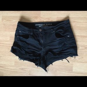 American Eagle Black Hi-Rise Shorts