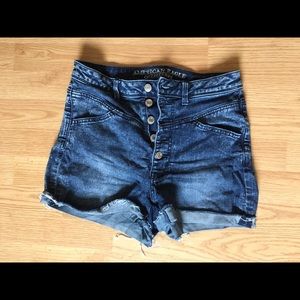 American Eagle Hi-Rise Dark Wash Shorts