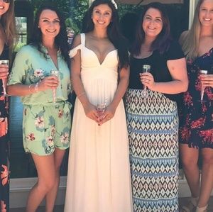 LULU's White flowing dress with front slit