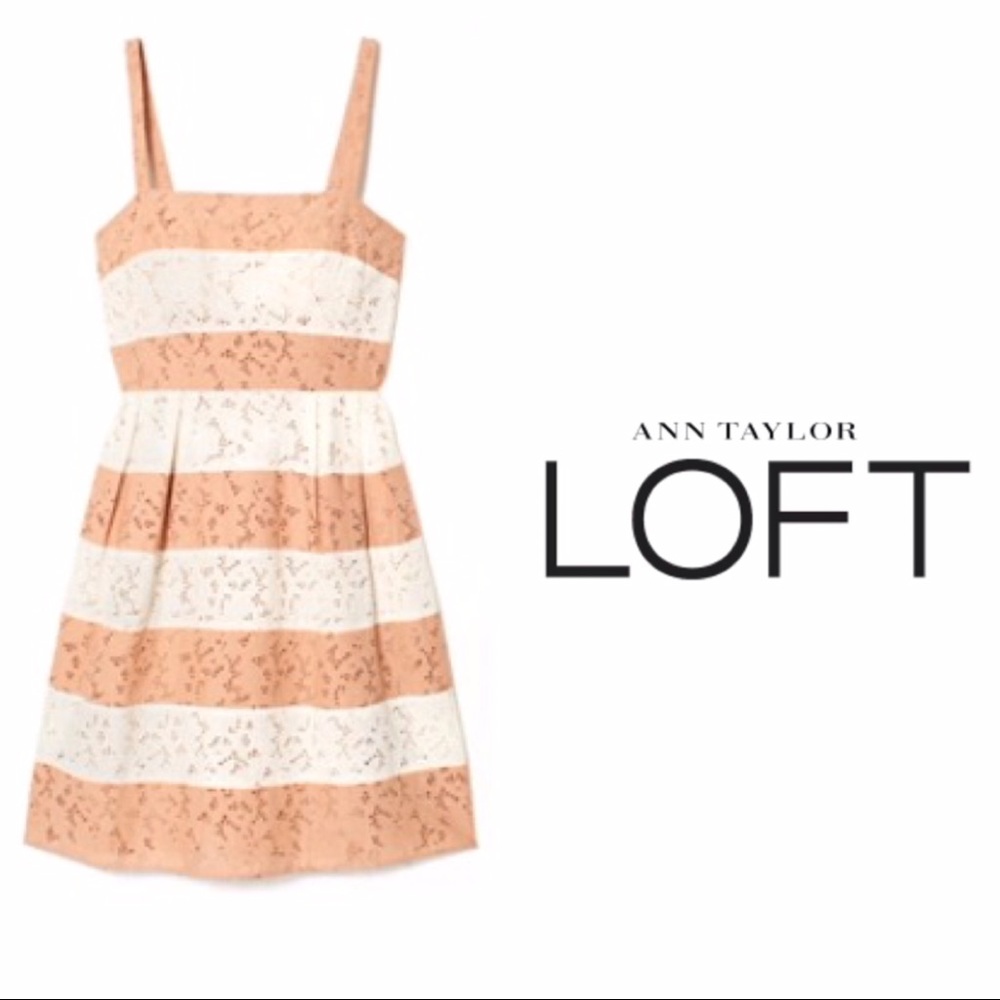 Pink and White Striped Eyelet Dress