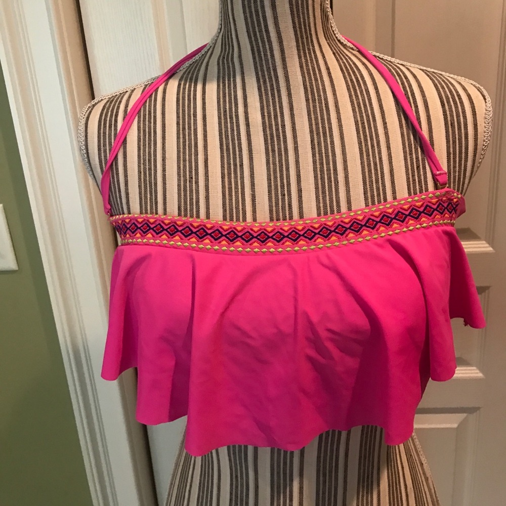 Hot pink ruffle top