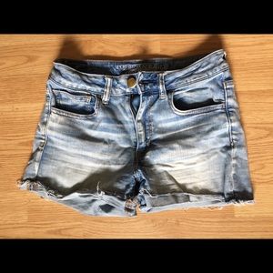 American Eagle Light Wash Hi-Rise Shorts