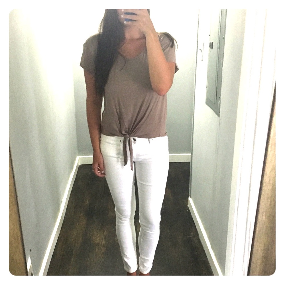 Tan tie top
