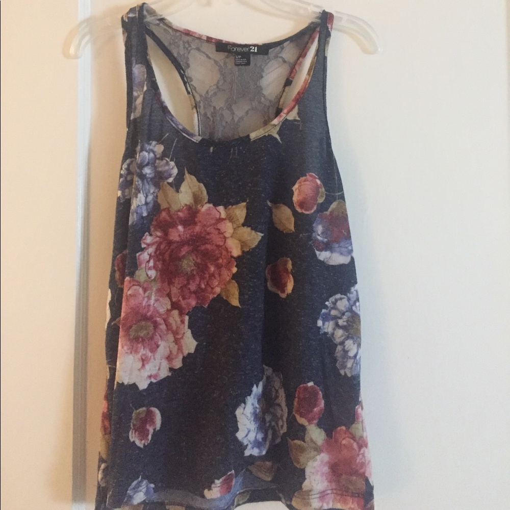 Floral racer back tank