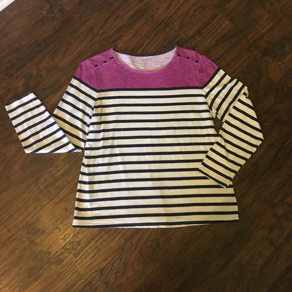 Coldwater Creek striped long sleeve tee