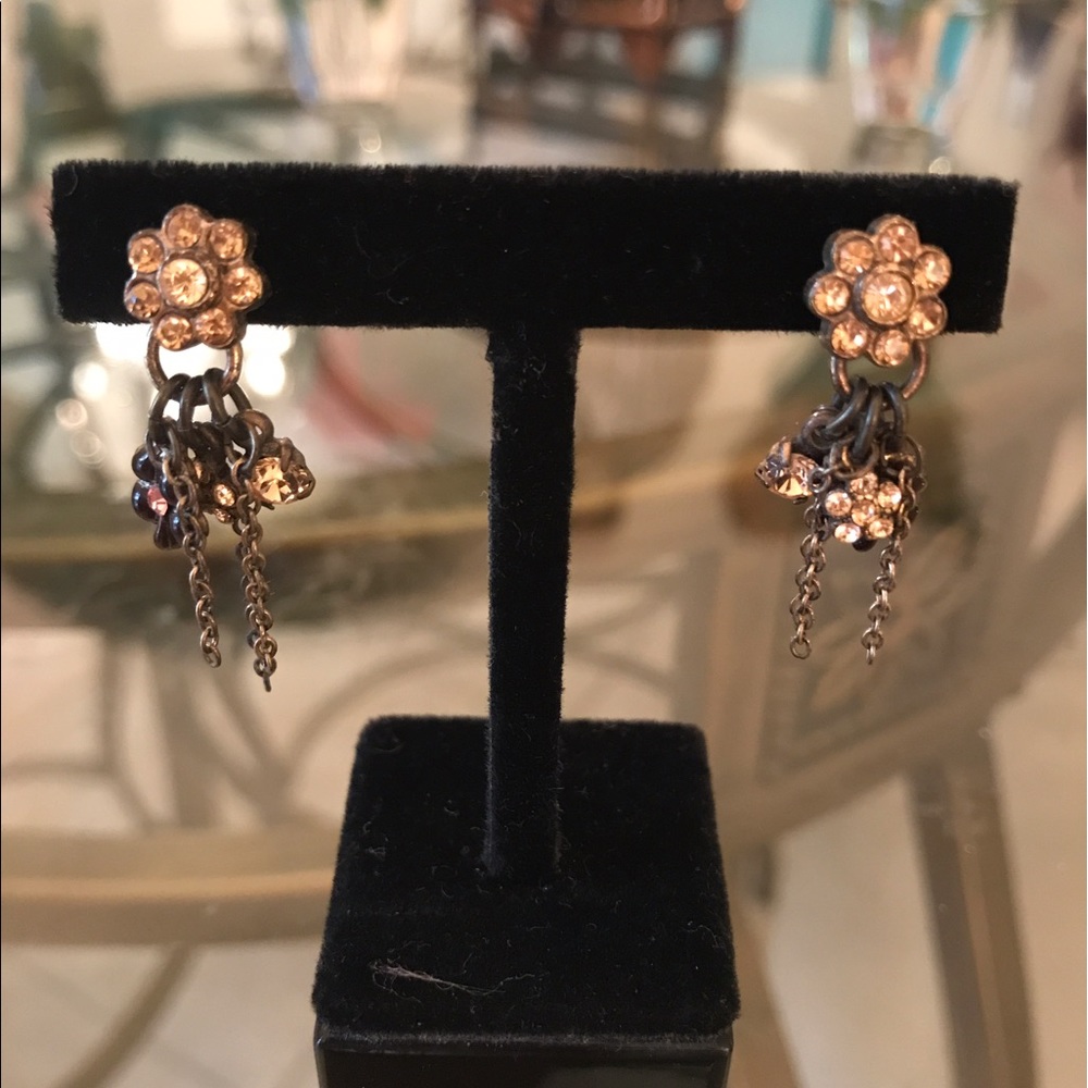 Glass pieces and browns earrings