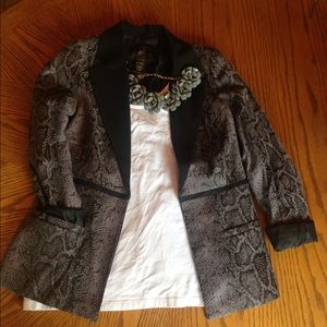 Black snakeskin print blazer