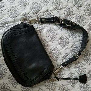 A banana republic leather shoulder purse.