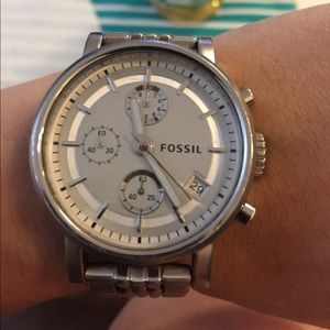 Fossil silver boyfriend watch