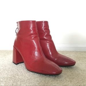 Zara Red Heel Booties