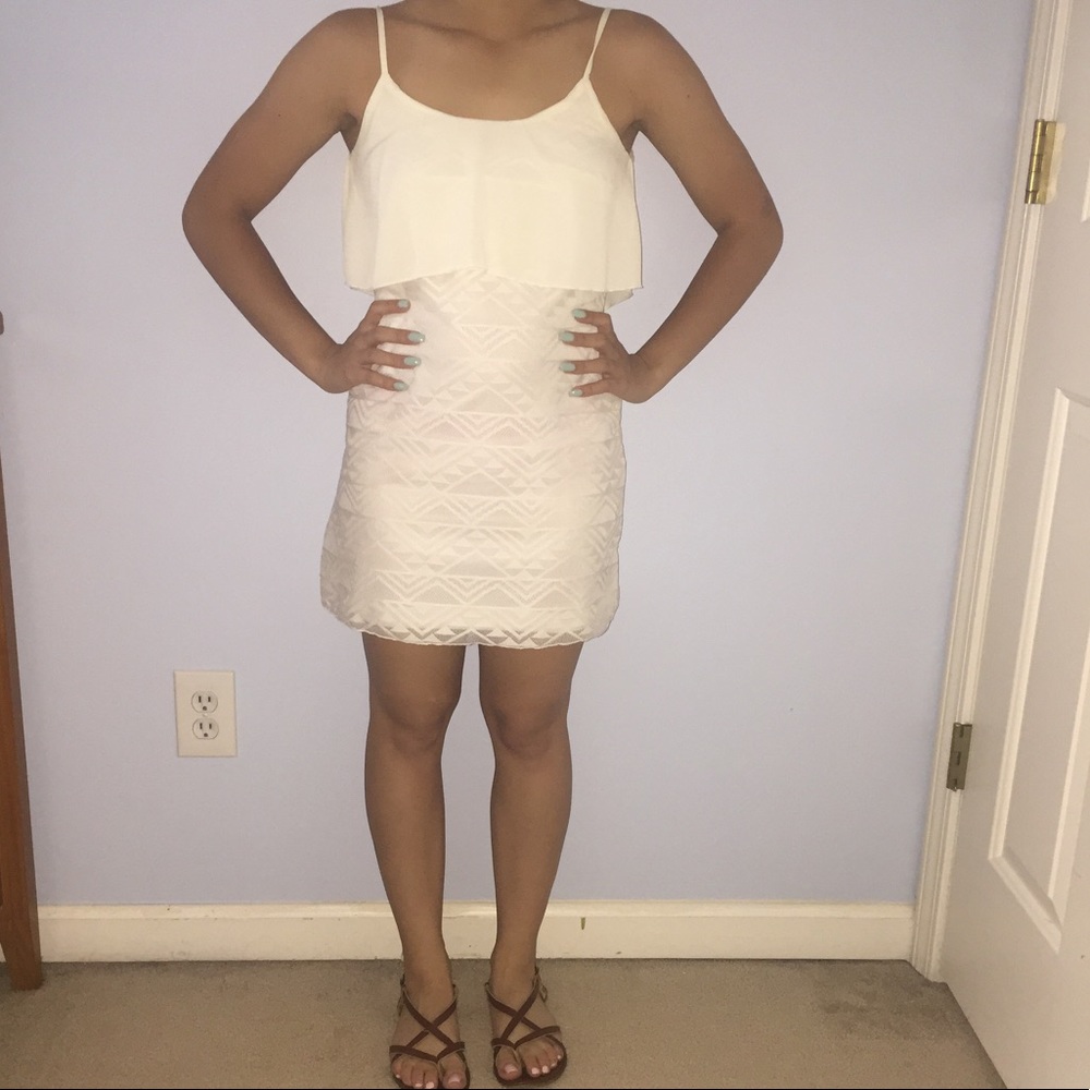 Cream Flounce Summer Dress
