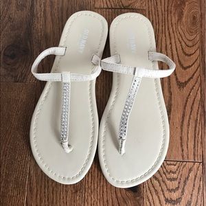Nude rhinestone sandals