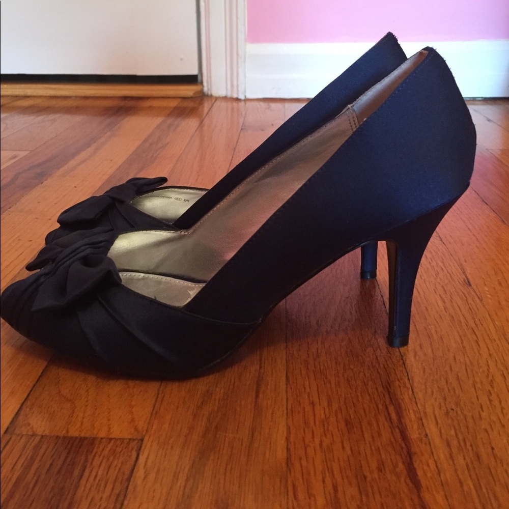 Navy Blue Heels with Bows