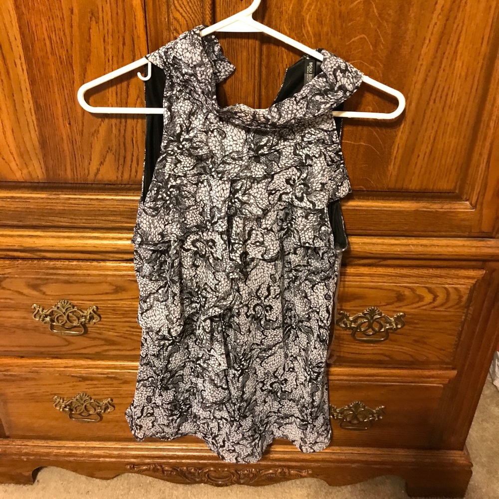 Black and white polyester top