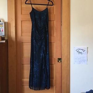 Sparkly Navy Blue Evening Gown
