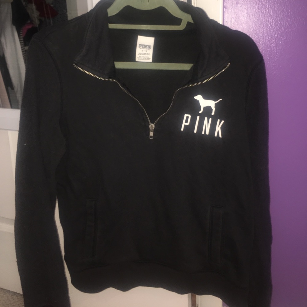 black victoria's secret PINK quarter zip