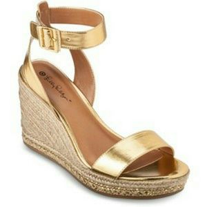 Lily Pulitzer for Target Gold Wedge Espadrilles