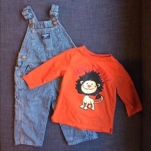 Boys 12 Month Overalls Bundle Outfit w/Top Oshkosh