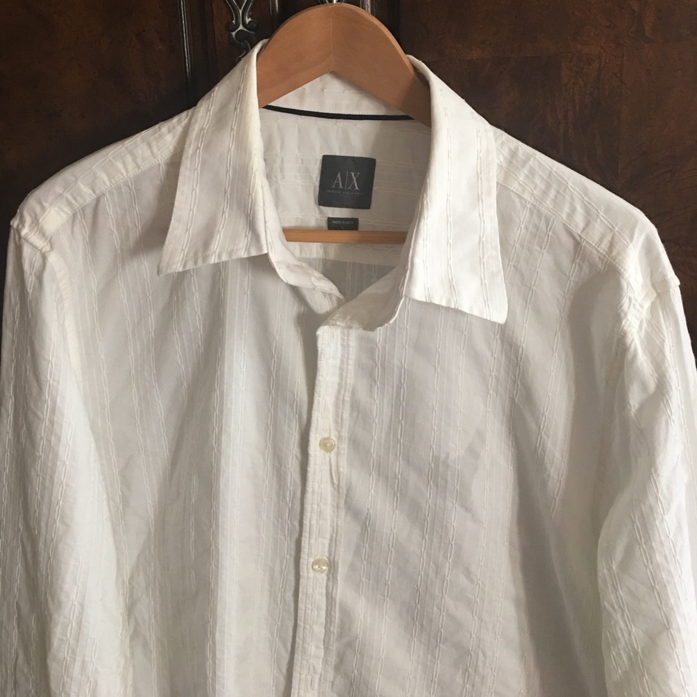 Armani Exchange white cotton L/S shirt