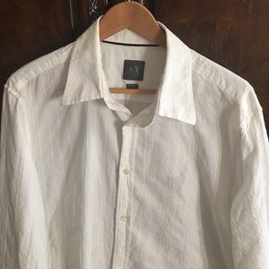 Armani Exchange white cotton L/S shirt