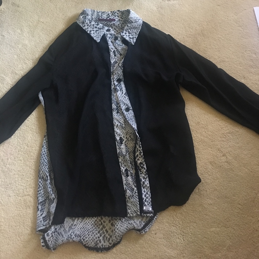 Animal Print Black Buttonup Shirt