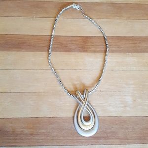 Silver necklace with 3-pendant set