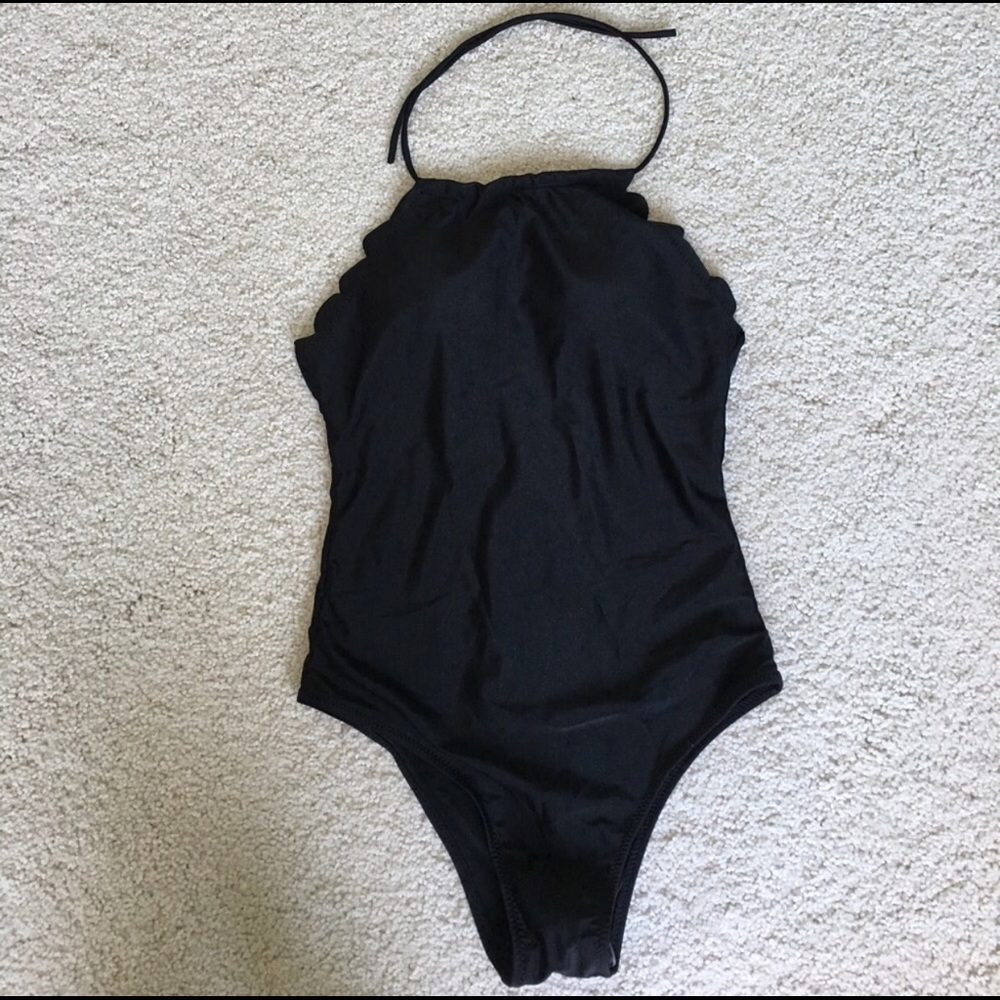 BNWOT High Neck Scalloped One Piece