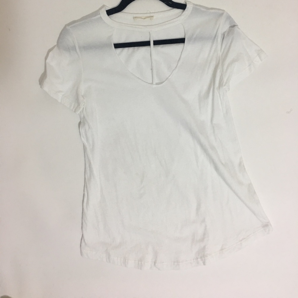 Choker Neck White Tee Shirt