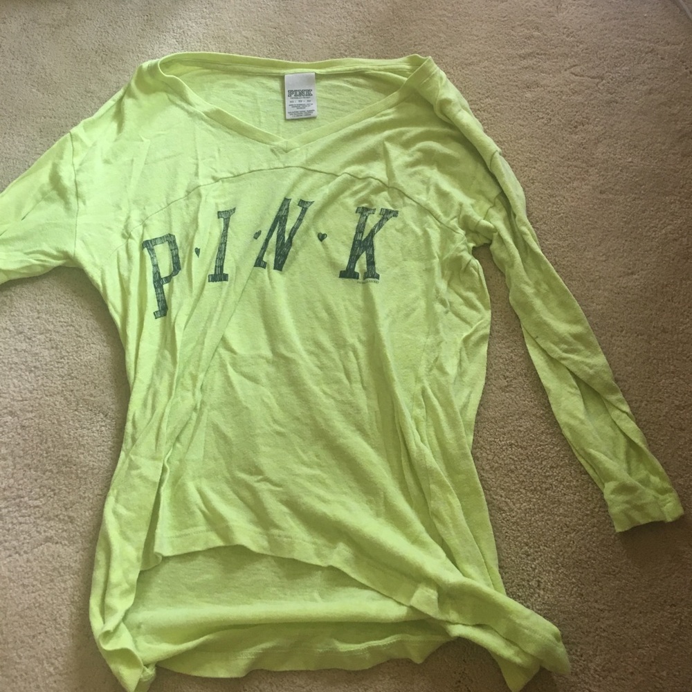 PINK 3/4 Sleeve Logo Top