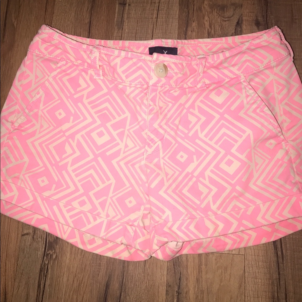 Pink Aztec American Eagle Shorts