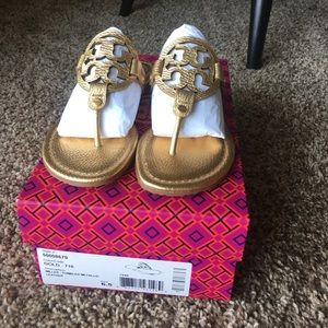 Metallic Gold Tory Burch Miller Sandals