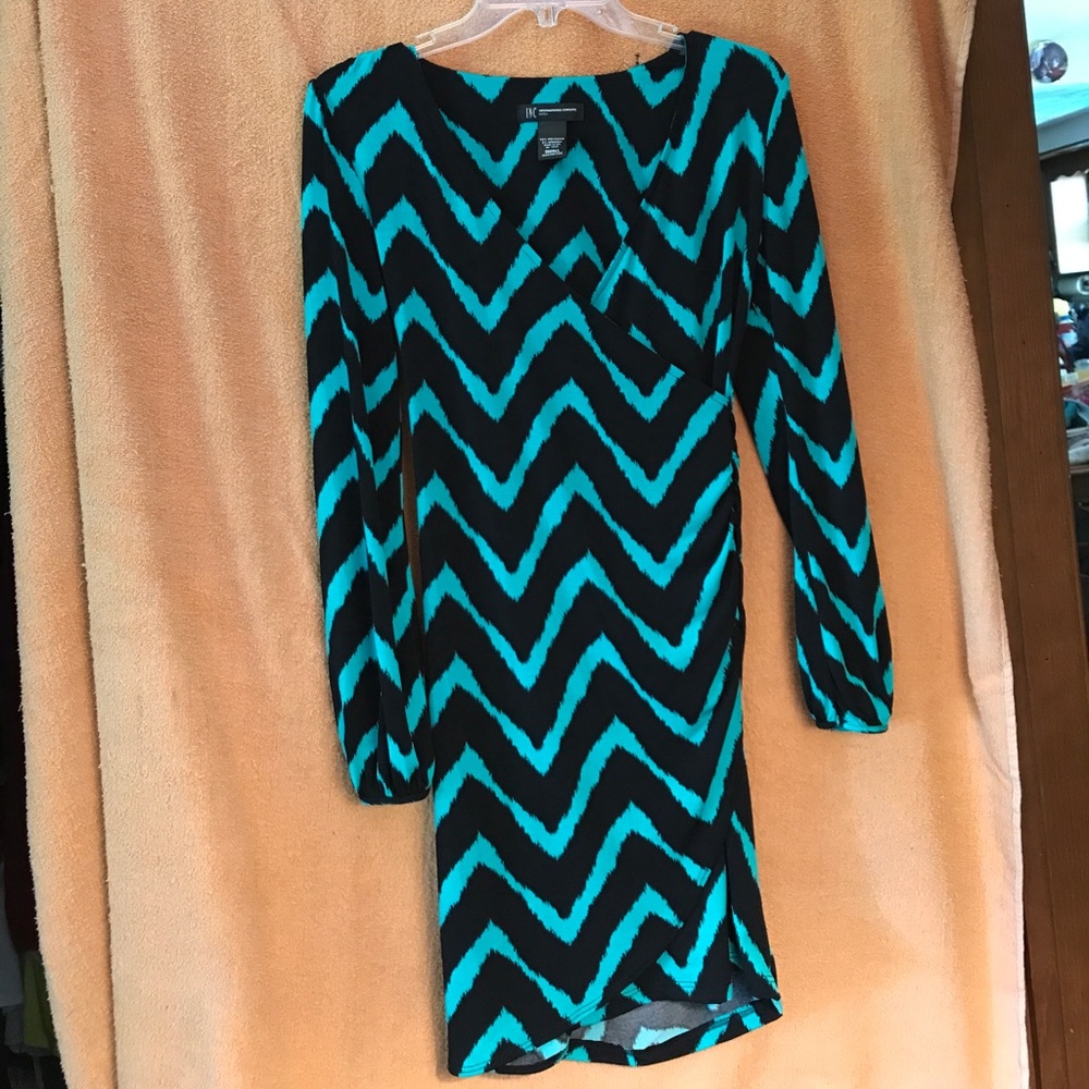 Chevron green & black dress