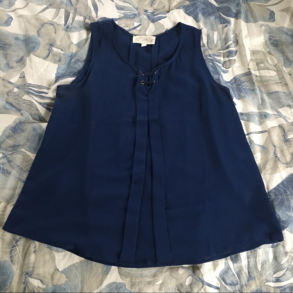 Blue chiffon type top