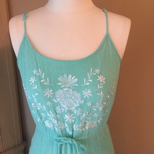 Francescas mint green embroidered maxi dress-S