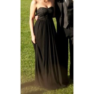 Fitted top black flows dress