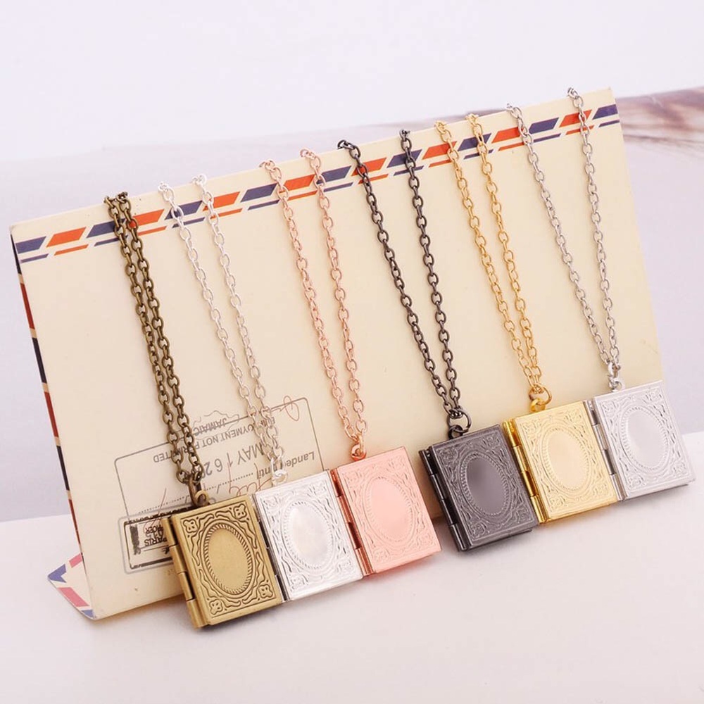 Locket Necklace Vintage Gold Silver Bronze Dainty