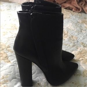 Black Faux Leather Ankle Booties size 7
