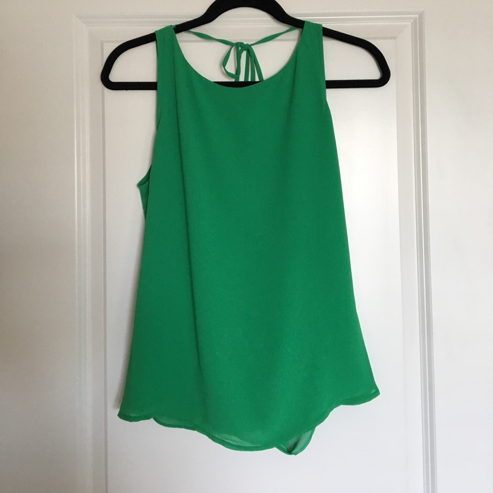 Anna Grace Kelly Green Open Back tank
