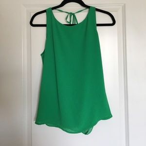 Anna Grace Kelly Green Open Back tank