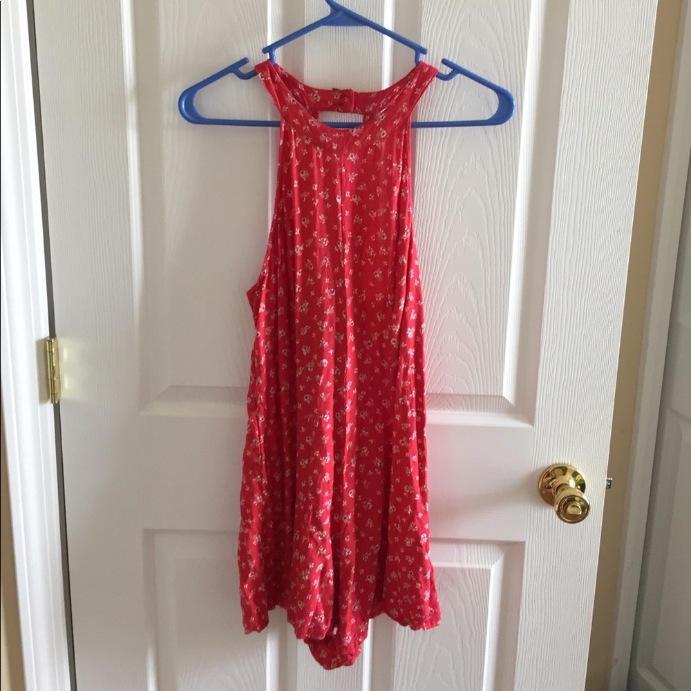 HIGH NECK FLORAL ROMPER