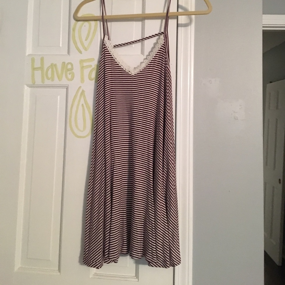 Maroon and white tank