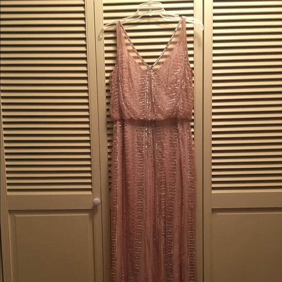 Caché pink long dress with silver sequin design - Picture 2 of 4