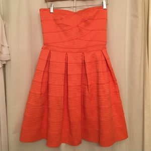 Coral Bandage Flair Dress