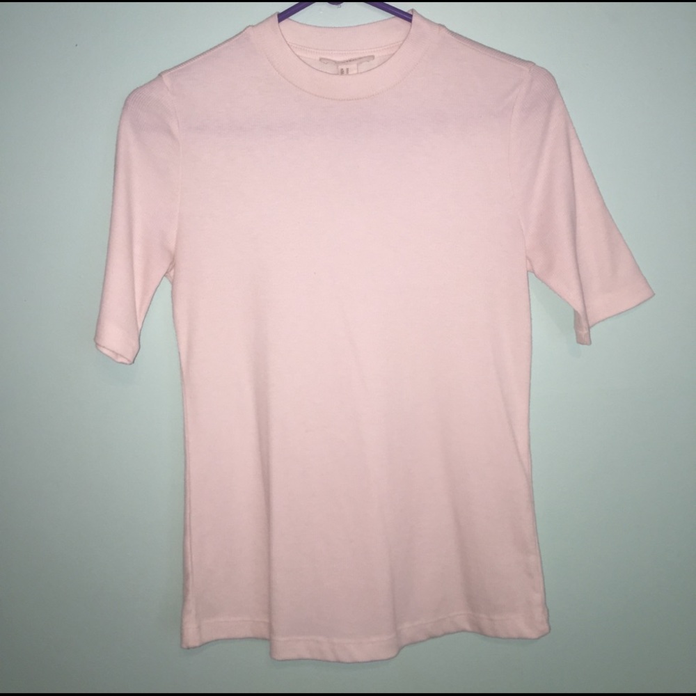 Ribbed, mock-neck top
