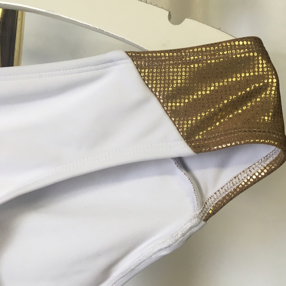 NWOT White and gold Bikini Bottoms